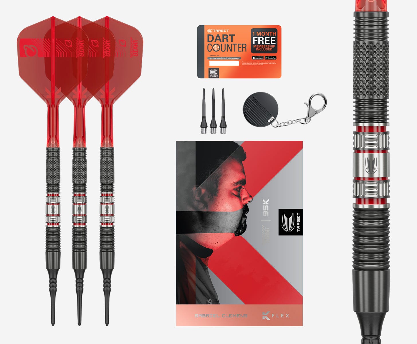 Gabriel Clemens 95K | Soft Tip Darts | 95% Tungsten Dart