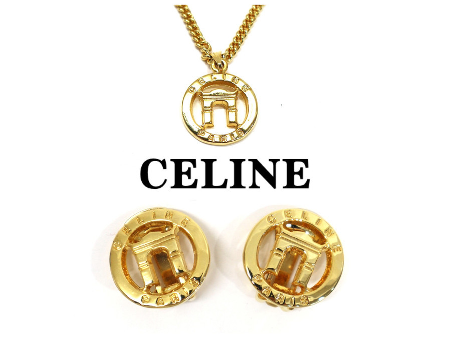 CELINE (セリーヌ) 凱旋門モチーフネックレス ・イヤリング