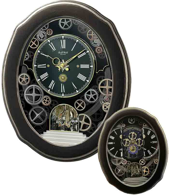 Rhythm 4MH448WU02 Time Works Musical Clock - The Clock Depot