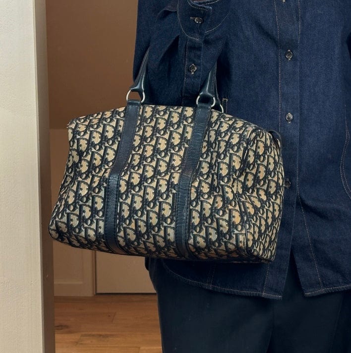 Vintage Christian Dior Oblique Canvas Boston Bag – The Hosta