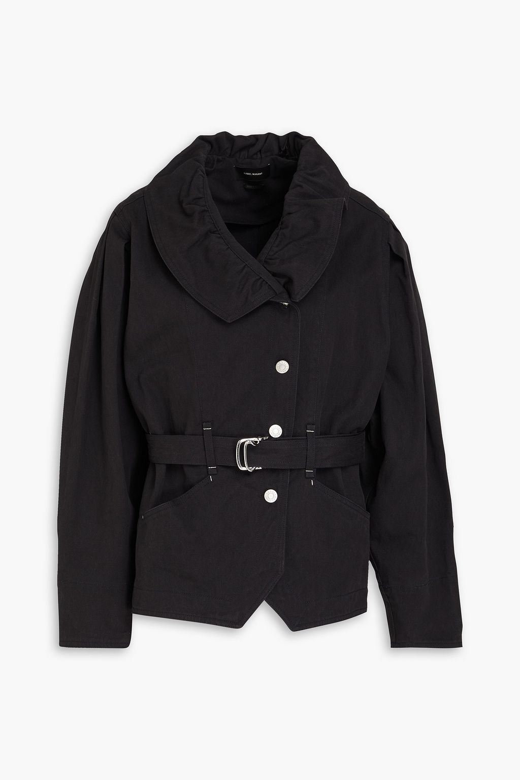 ISABEL MARANT Dipazo belted ruffled cotton-twill jacket | THE OUTNET