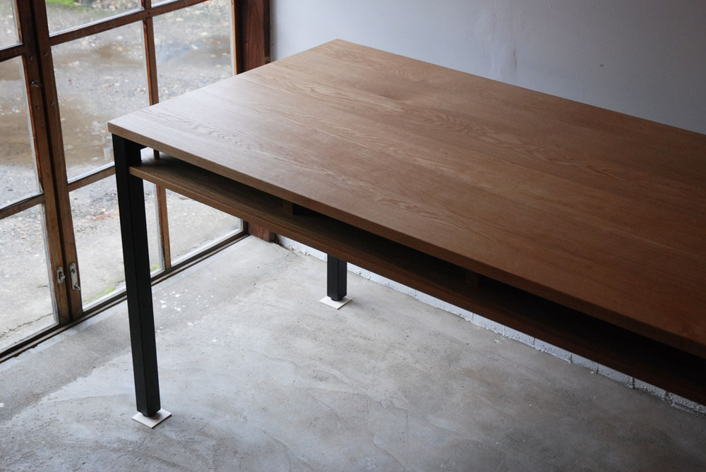 ダイニングテーブル/作業台 棚付＆アイアンレッグ 3026 - オーダー