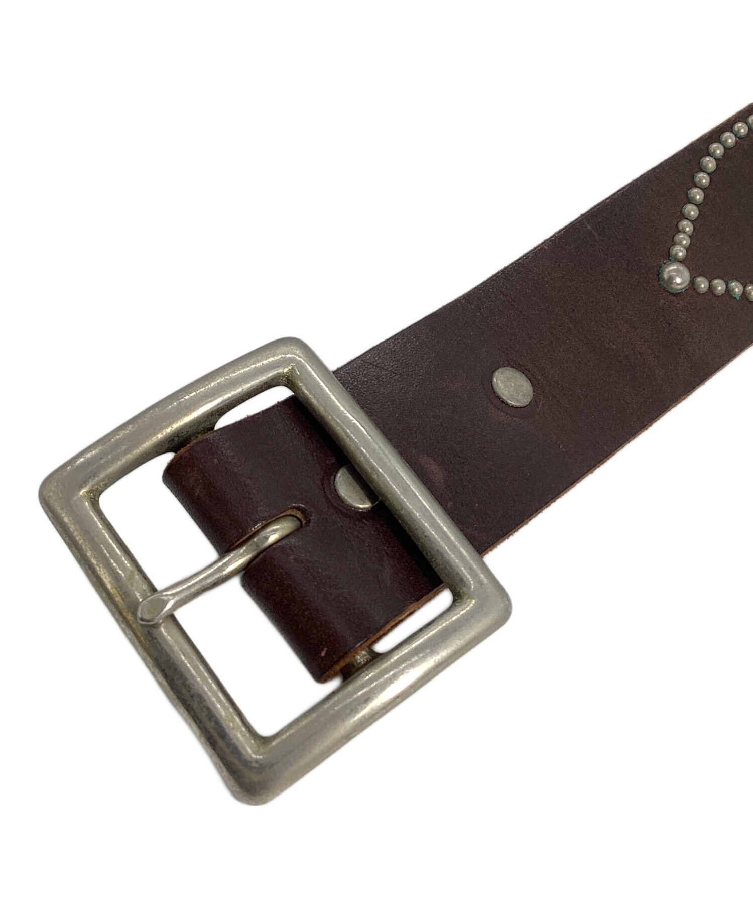 中古・古着通販】htc (エイチティーシー) スタッズベルト ブラウン