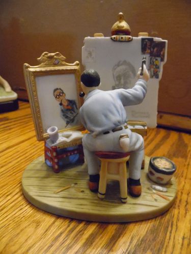 Goebel Norman Rockwell figurine Triple Self Portrait bisque