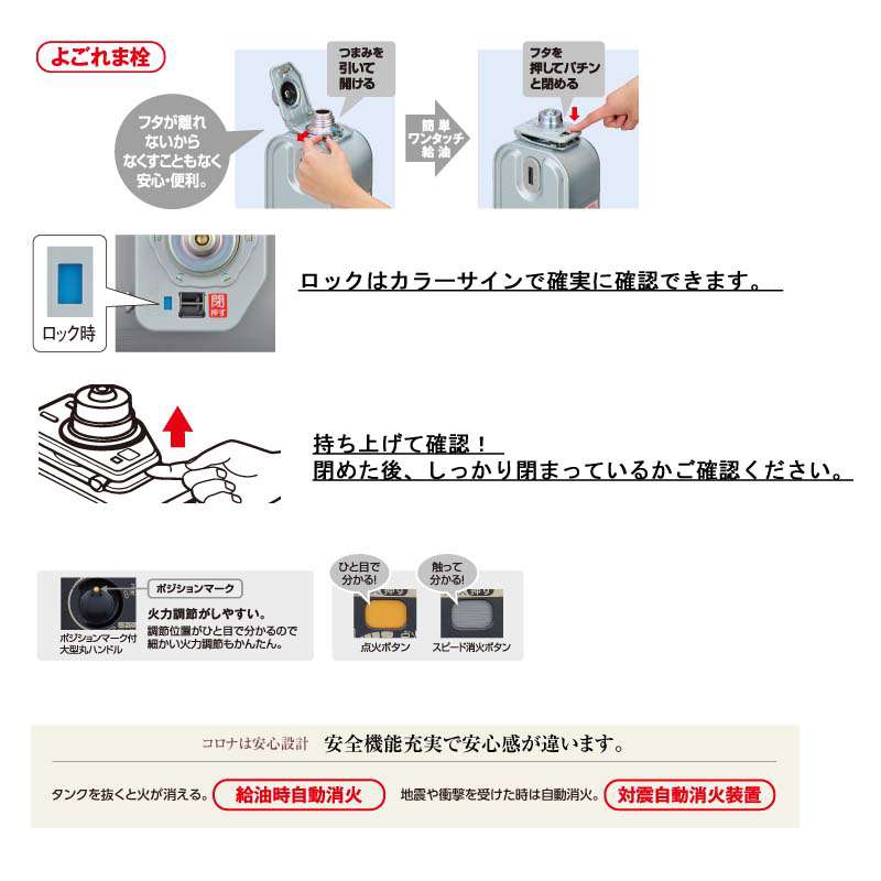 コロナ ポータブル石油ストーブ SX-E2812Y(W)エレガンスホワイト