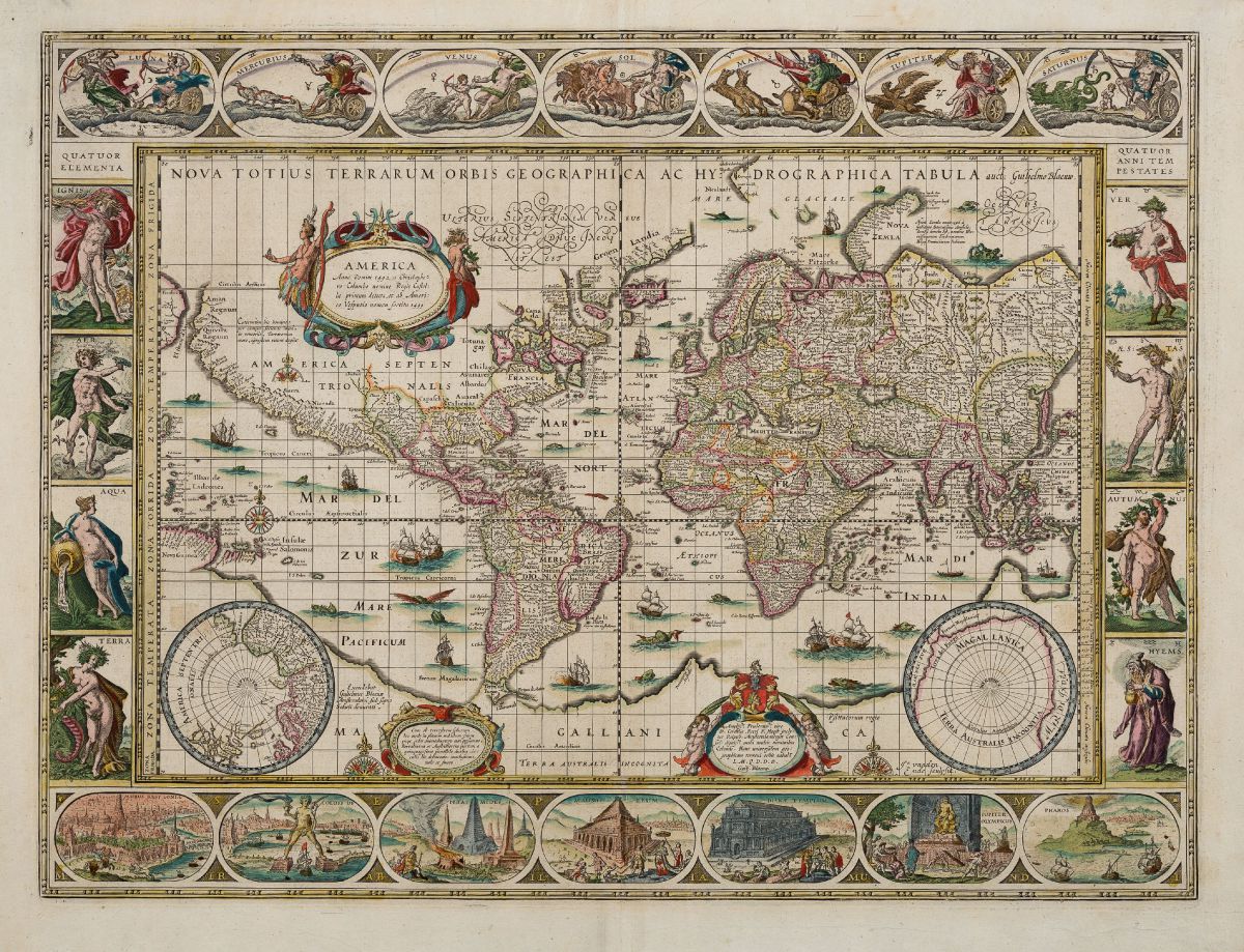 Blaeu: Nova Totius Terrarum Orbis Geographica, World Map, 1643