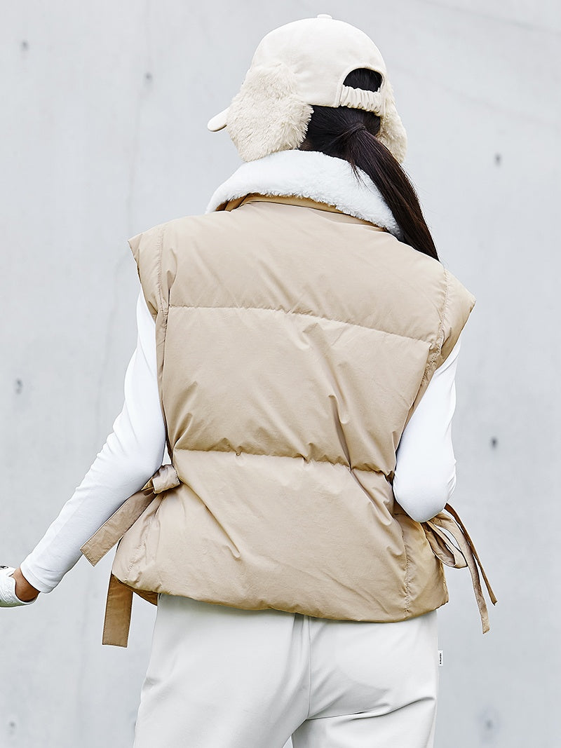 XGFDV01J3 フェイクファー付き グースダウン ベスト