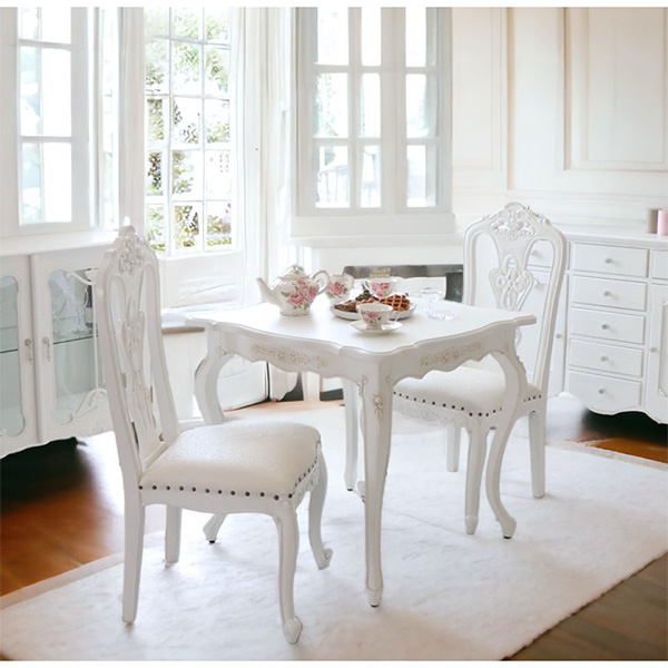 コンパクトダイニングテーブル(WH)800｜エレガント ホワイト家具