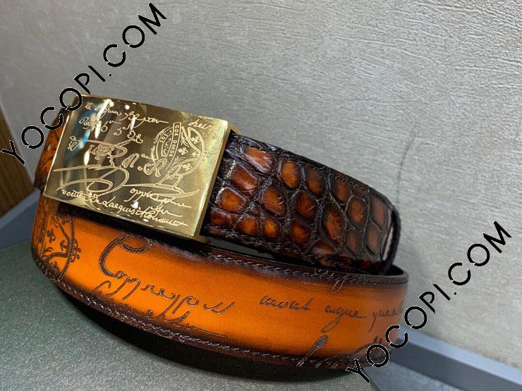 ベルルッティ berlutiベルト 幅35mm サイズ：金属ベルト頭からベルト