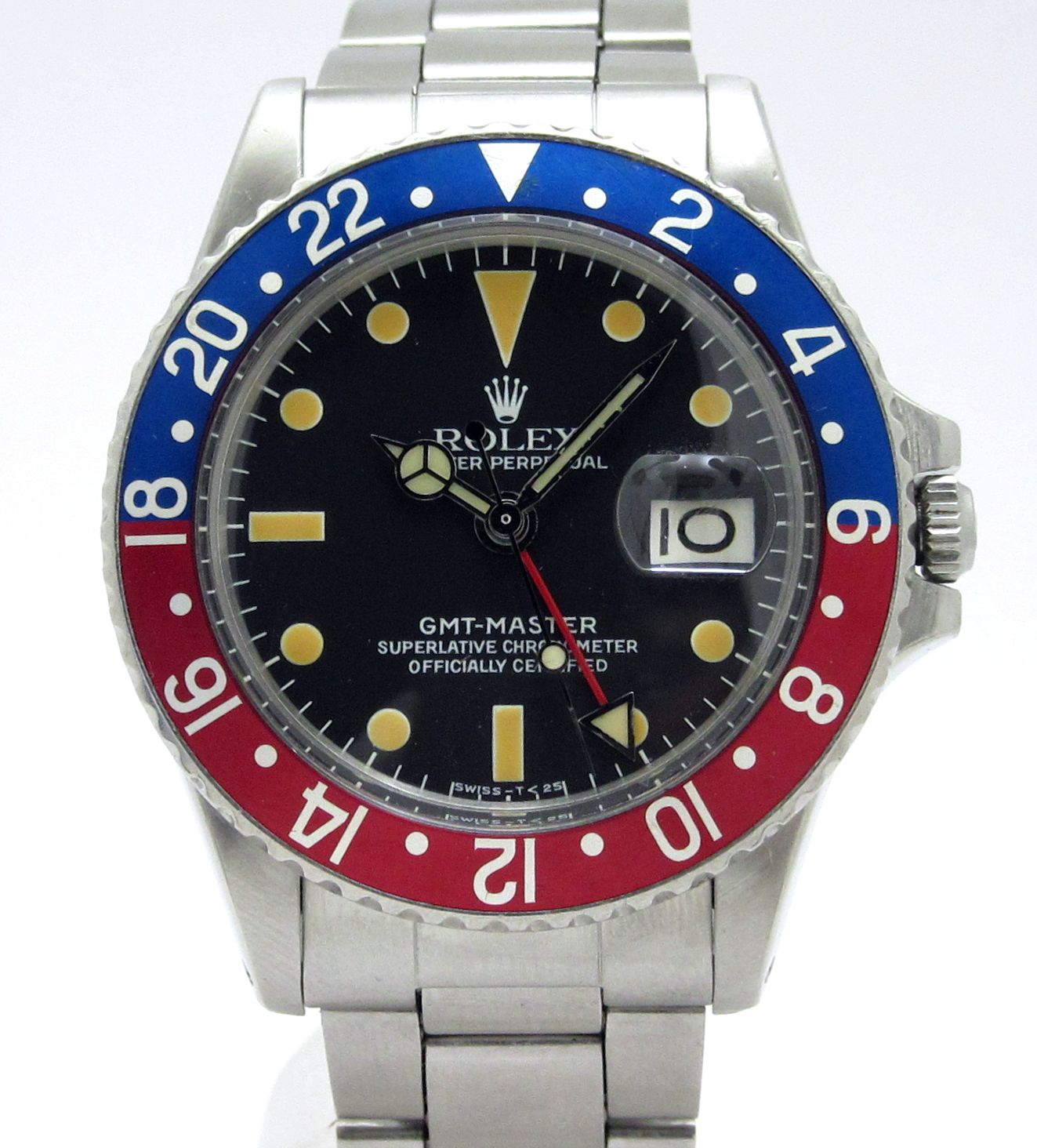 ロレックス ROLEX ”裏赤 ぺプシベゼル” フチなし オールトリチウム GMT