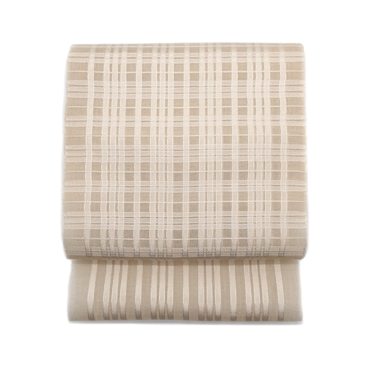 斉藤佳代子 「風 透る夏」 九寸名古屋帯 夏帯 生絹（すずし）と練絹