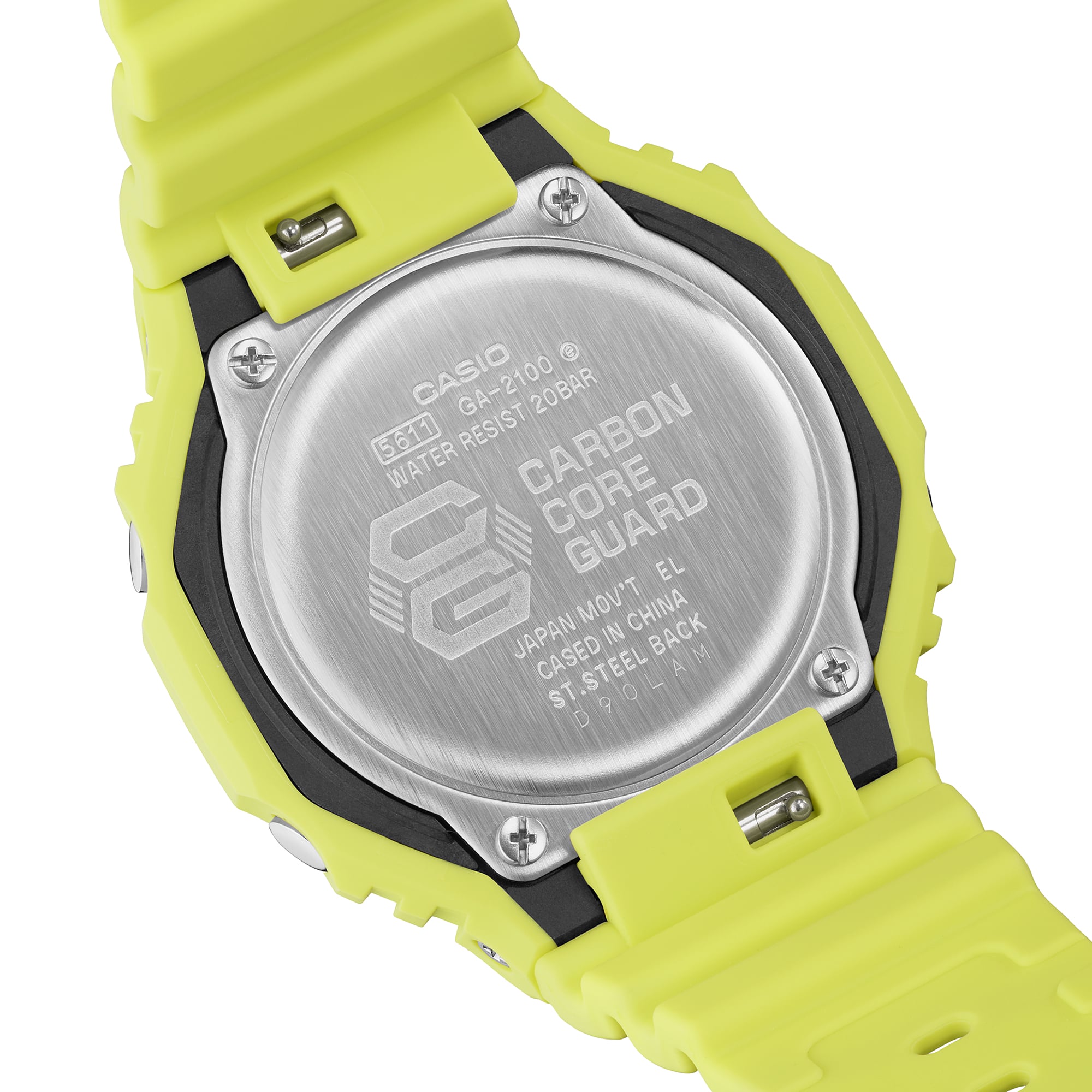 Wristwatch CASIO G-SHOCK GA-2100-9A9ER Silicone Lime Yellow Sub