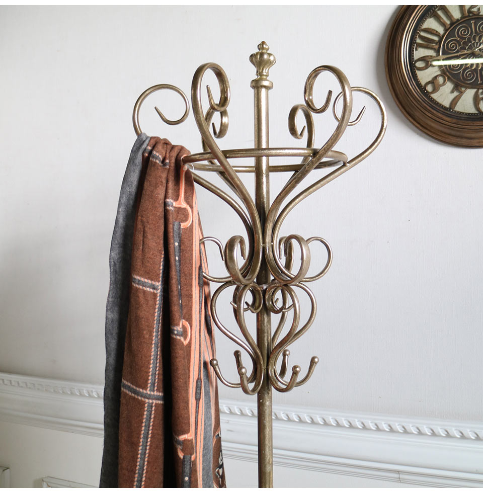 アンティークゴールド コートハンガー ポールハンガー｜おしゃれ家具
