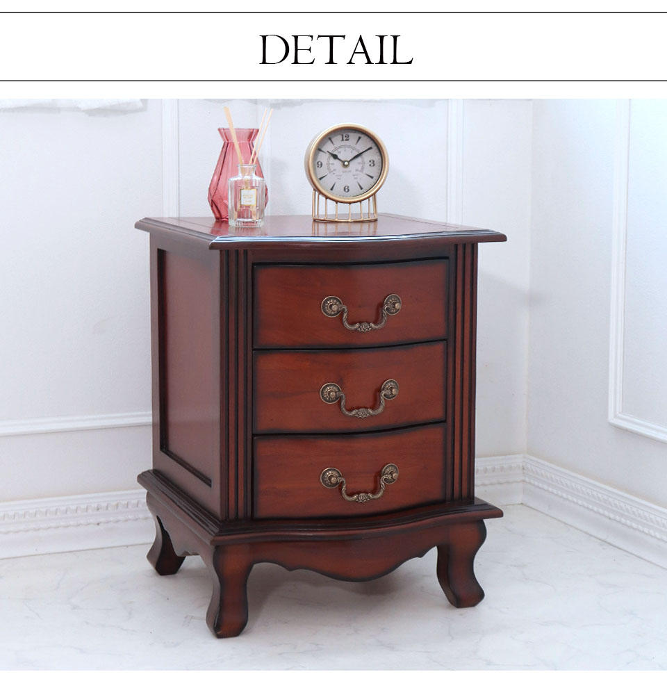 猫脚 チェスト 木製 おしゃれ 引出 アンティーク 3段 ナイトテーブル