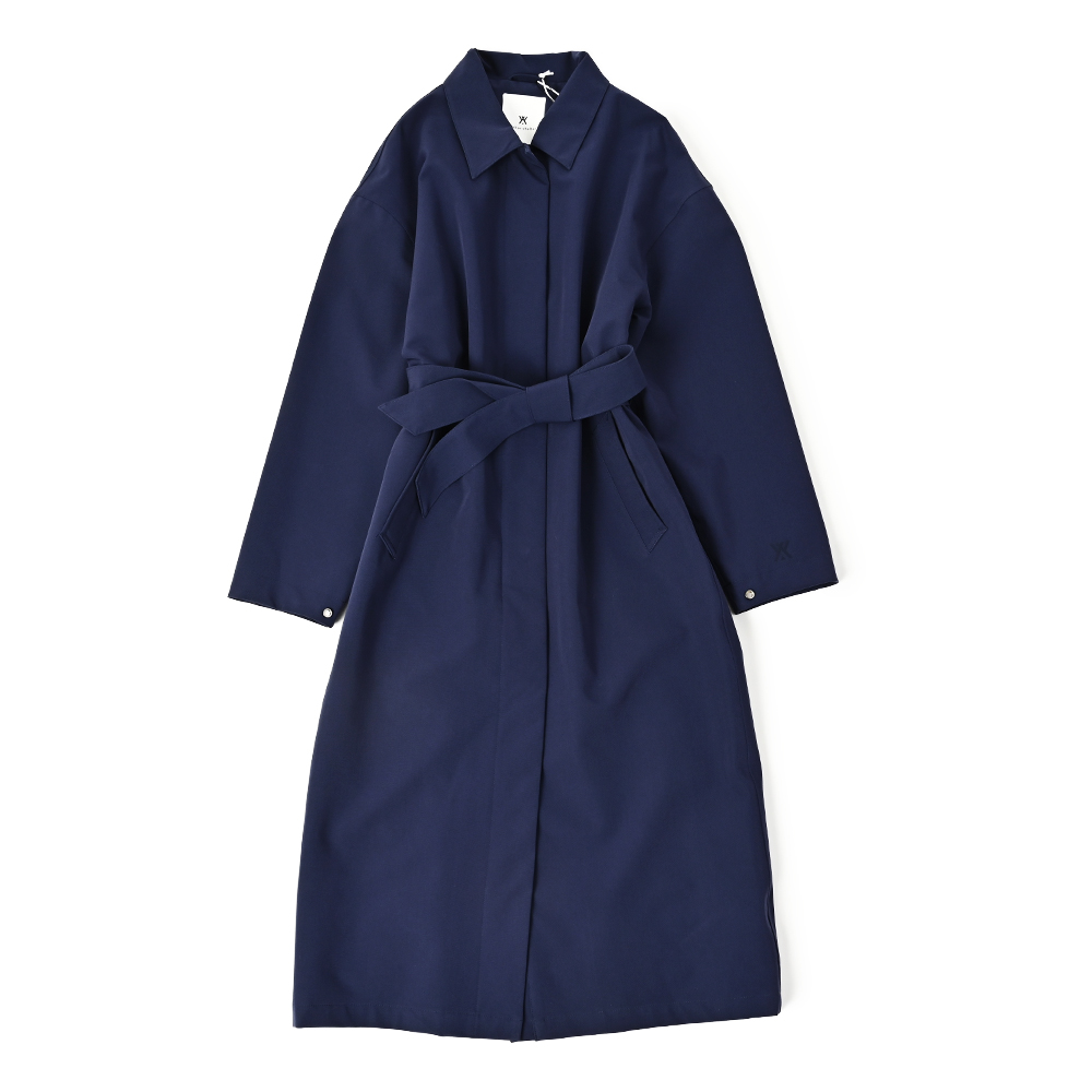 ウェルターシェルター ロングステンカラーコート ネイビー