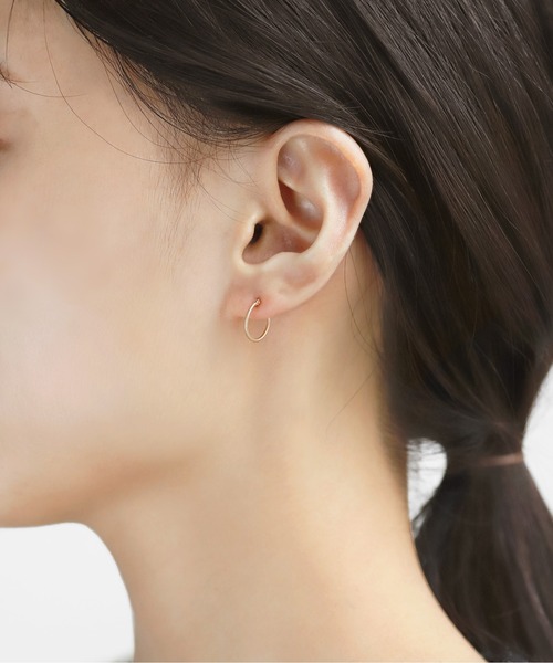 ANEMONE（アネモネ） ピアス セミマットフープピアス「K10