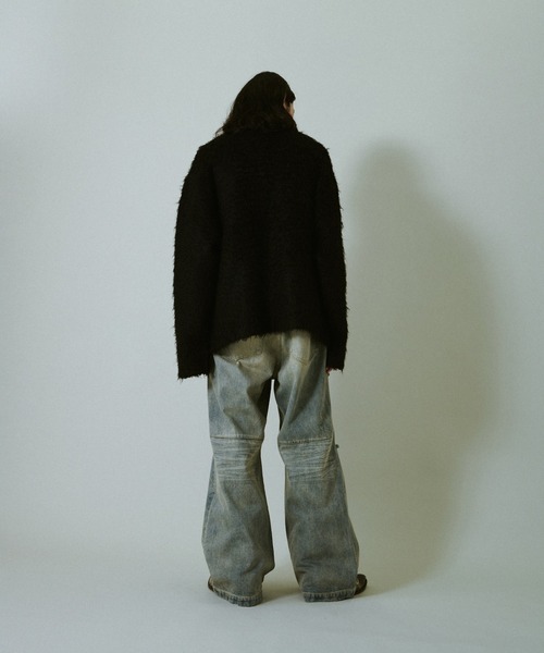 Camphor wood カーディガン mohair touch super shaggy cardigan