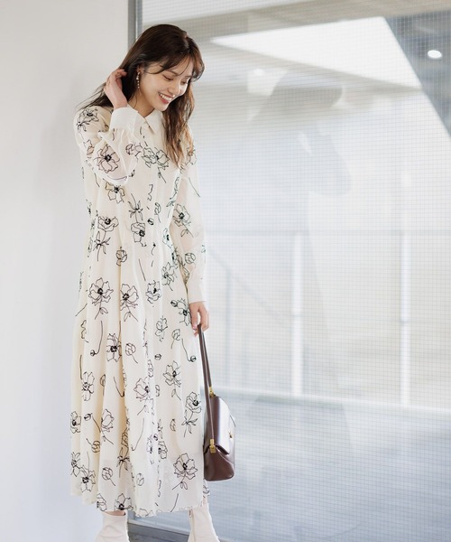 Andemiu（アンデミュウ） ワンピース ラインフラワーフロッキー