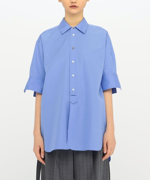 TOMORROWLAND .B ブラウス シャツ コットングログラン ハーフスリーブ