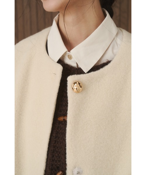 moi tytto（モイテュット） ノーカラーコート コート ノーカラーボア