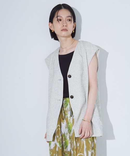 NOMINE（ノミネ） ベスト ジレ 「セットアップ対応」サマーツイード