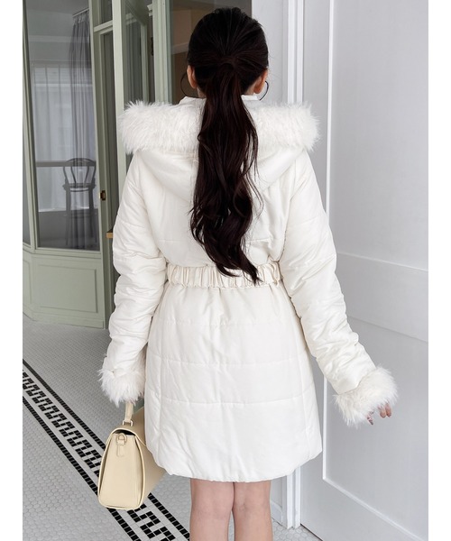 MIIA（ミーア） ダウンコート ダウンジャケット ベルト付きファー