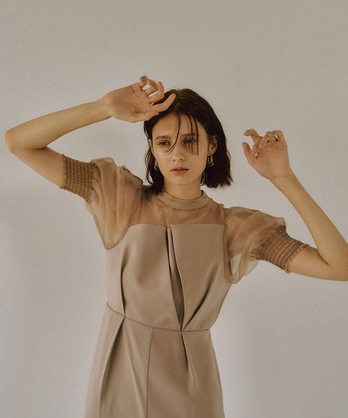 LE'RURE パンツドレス Irregular cutter combination 「低身長向け