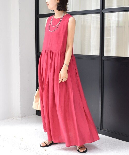 SHIPS（シップス） ワンピース 「手洗い可能」シルク混 シアー