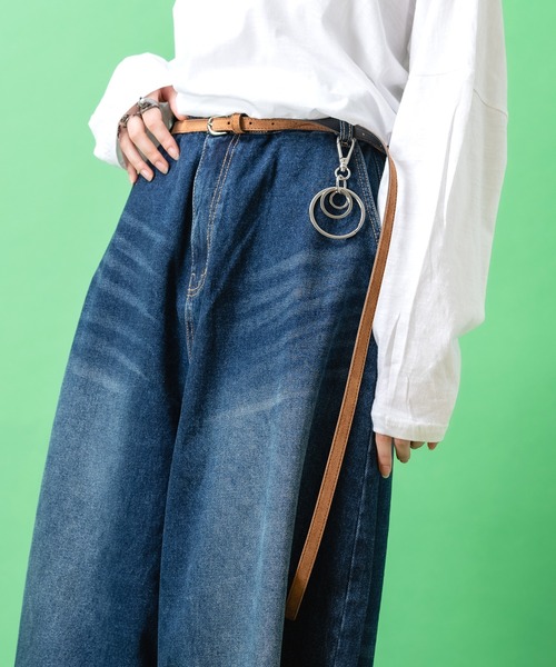 ベルト an meets zakka スエードナローロングベルト メンズ レディース