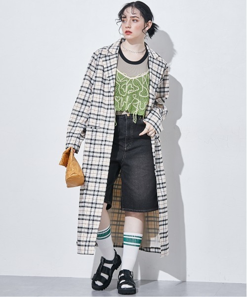 TTOL コート チェスターコート スプリングコート（チェック柄