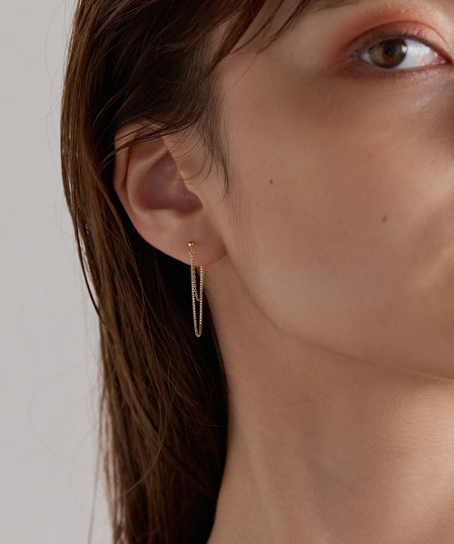 JUPITER ピアス 「K10」チェーンフープピアス レディース : ZOZOTOWN