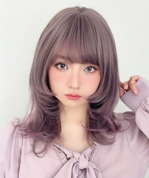 ウィッグ エクステ 「 キャンディモアレイヤー 」 ロング ミディアム
