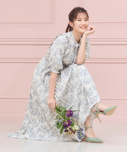 DRESS+（ドレスプラス） ドレス ワンピース 花柄 レトロ柄 半袖