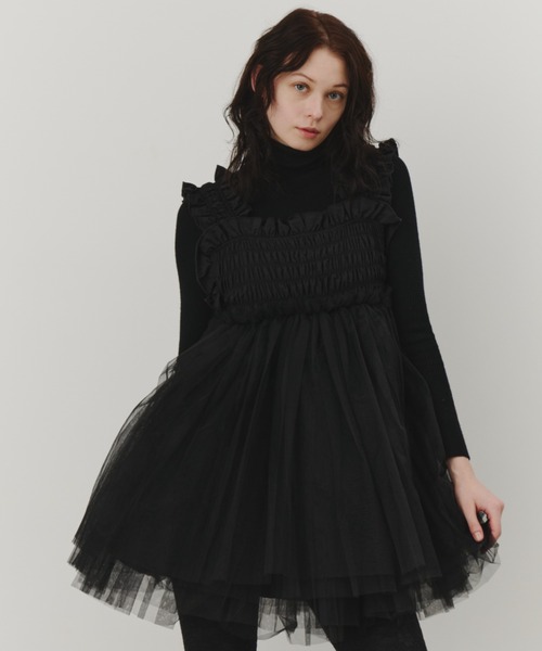 PERNA（ペルナ） ブラウス シャツ チュールギャザーキャミソール