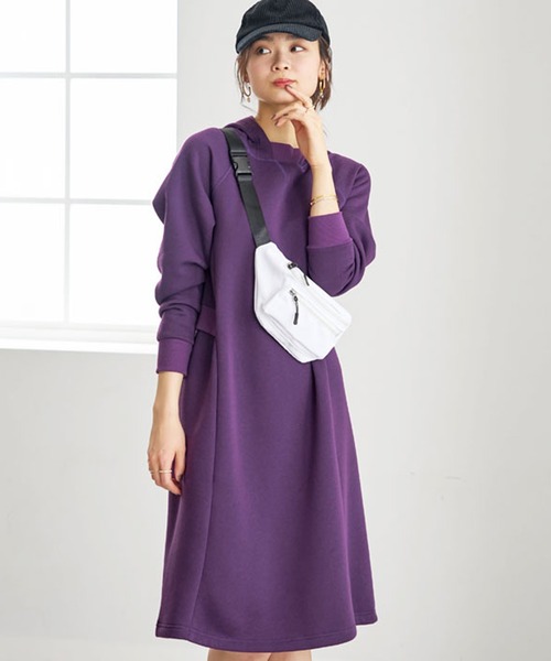 BELLUNA ワンピース リブ使いパーカーワンピース : ZOZOTOWN Yahoo!店