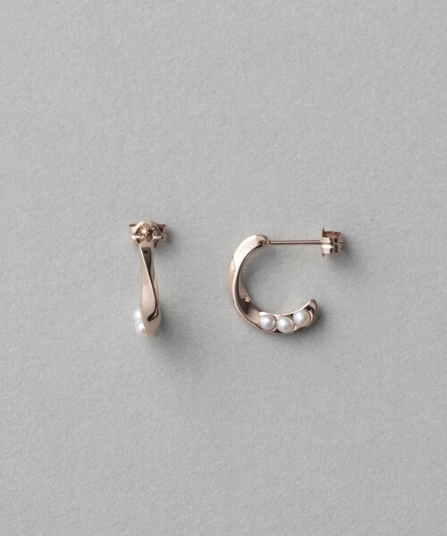 ete（エテ） ピアス パール ツイスト フープピアス レディース