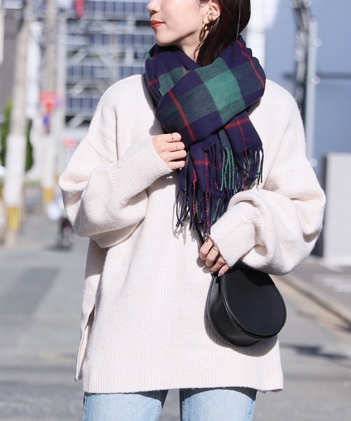 reca（レカ） ストール マフラー チェック柄大判ストール レディース