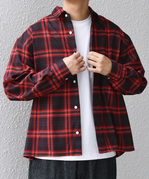 SHIPS any シャツ any:「洗濯機可能」トラッド チェックカラー