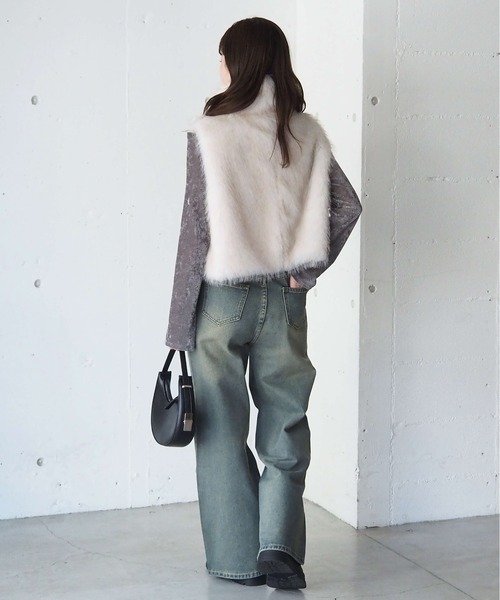 tiptop（ティップトップ） ベスト ジレ ダブルジップアソートMIXファー