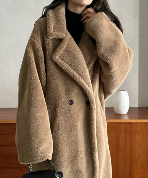 Eclat one コート チェスターコート 「Eclat one」テディボア ロング