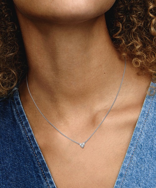 PANDORA（パンドラ） ネックレス トリプルストーン ハート コリエ