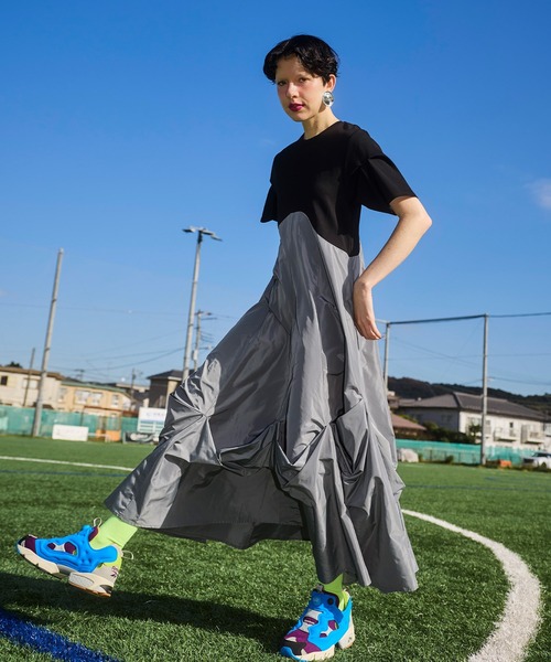 OMMO（オーエムエムオー） ワンピース UP TUCK HALF SLEEVE OP