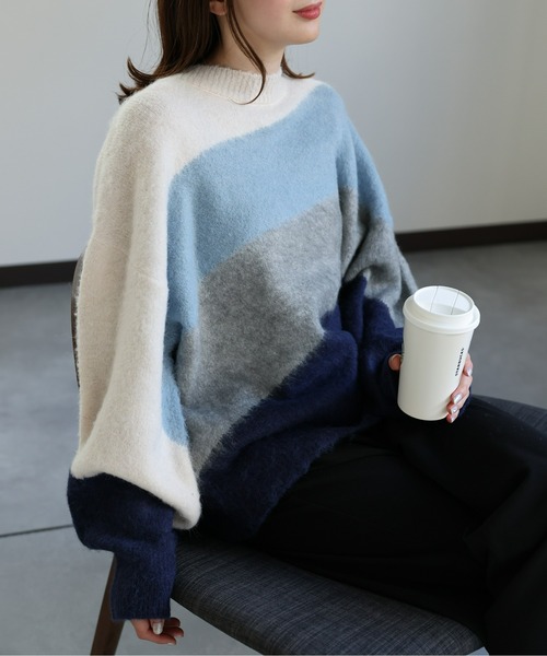 sakishimatokyo ニット セーター モヘアタッチグラデーションニット