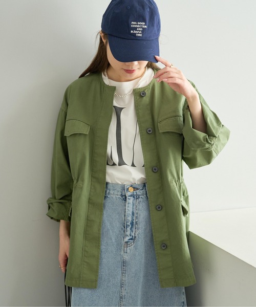 pual ce cin ミリタリージャケット モッズコート ノーカラー