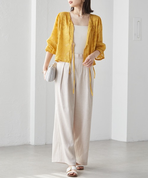 RANAN（ラナン） ブラウス シャツ シアージャガード2WAYリボンブラウス