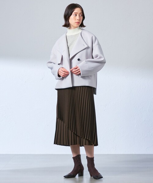 CAST:（キャスト コロン） ノーカラーコート コート 「着回し抜群