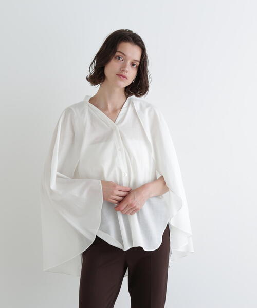 LE PHIL（ル フィル） ブラウス シャツ シアーケープブラウス