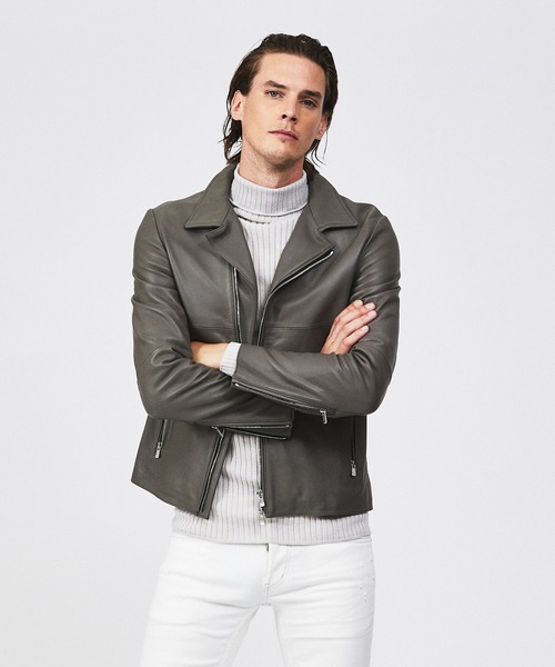 5351 POUR LES HOMMES 革ジャン ライダース セミダブル レザー