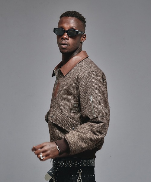 ジャケット・アウター ANDER HUNK Switch Design Faux Fur Jacket