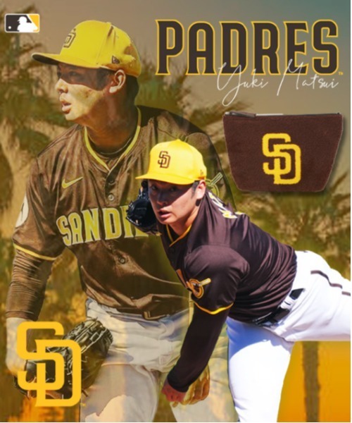 MLB ポーチ サンディエゴ・パドレス 松井裕樹選手 さがら刺繍ポーチ